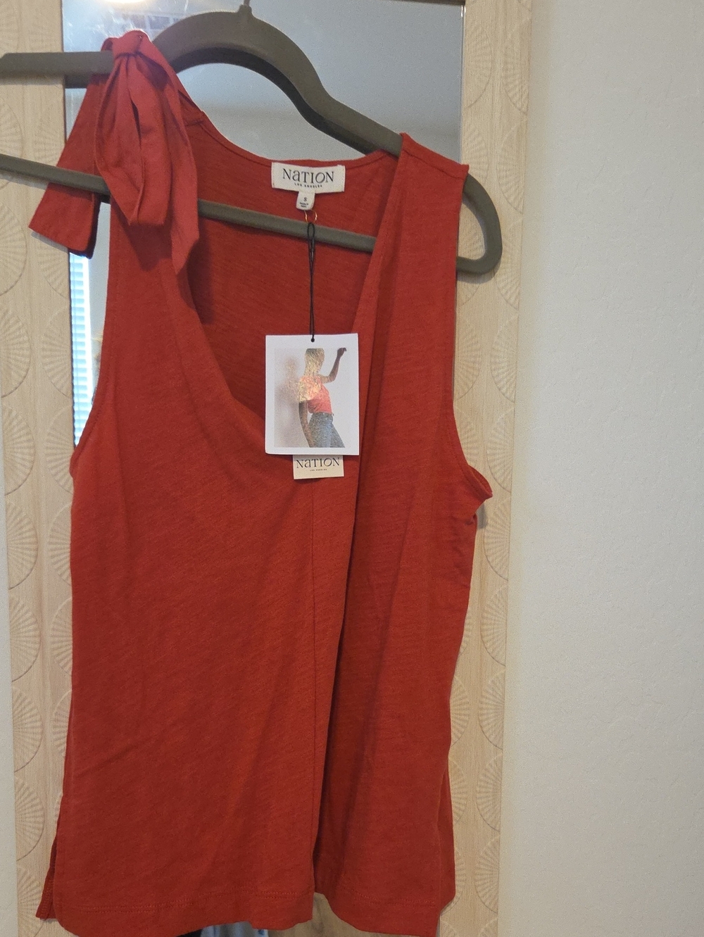 Nation LTD Tie-Shoulder Tank Top in Burnt Orange